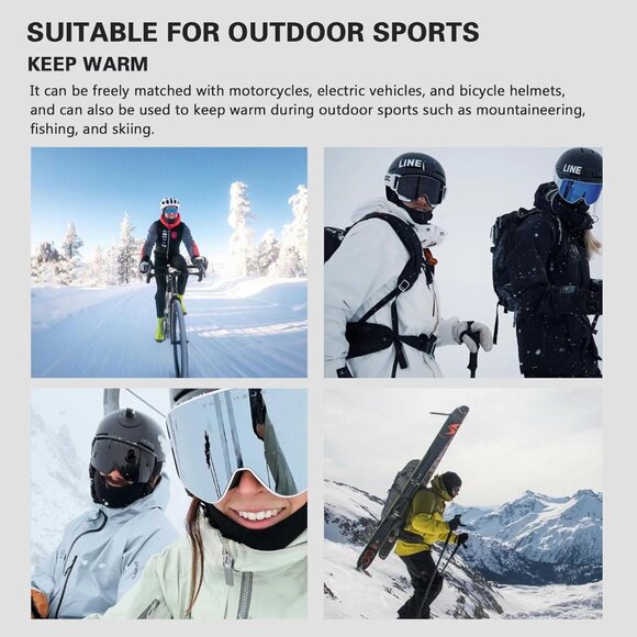 Winter Balaclava Ski Mask for Men and Women Thermal Fleece Face Cover Windproof - Picture 6 of 9